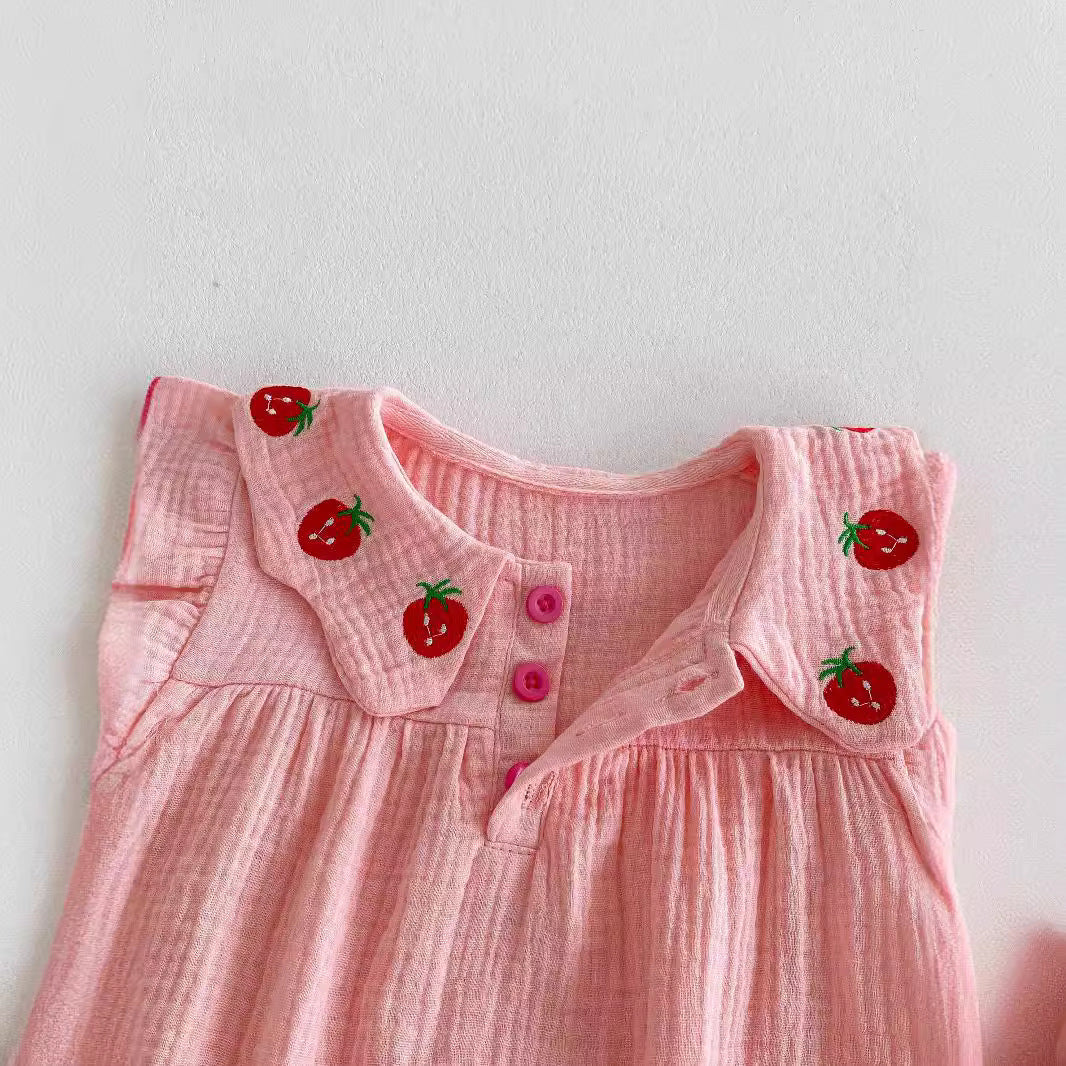 Summer Arrival Baby Girls Sleeveless Strawberry Pattern Bodysuit, MyKids-USA®, Baby & Children's One-Pieces, MyKids-USA -  -  -  -  -  -  - .