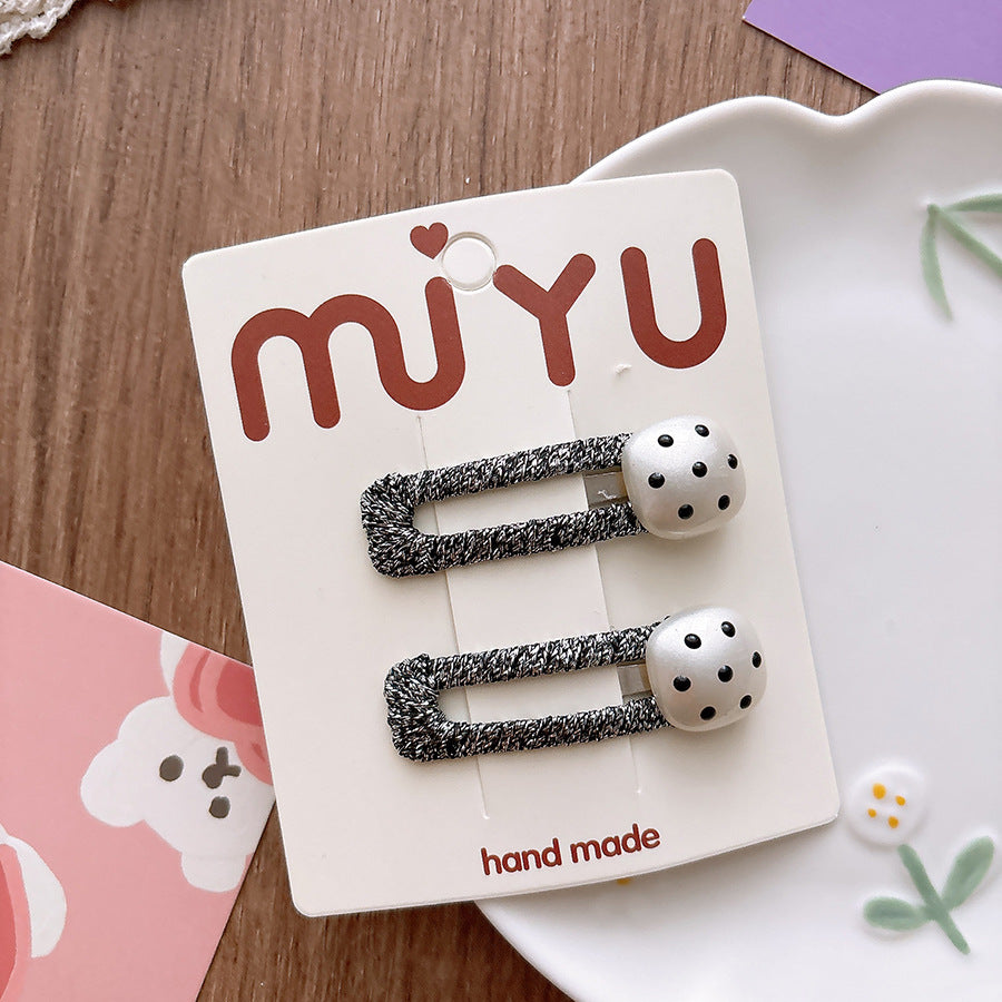 Collection of 2 Dots Decorated Hollow-out Hair Clips, MyKids-USA®, Hair Pins, Claws & Clips, MyKids-USA - Size/Age - Average Size (4-10Y) - Color - Black -  -  - TR2601081442-A.