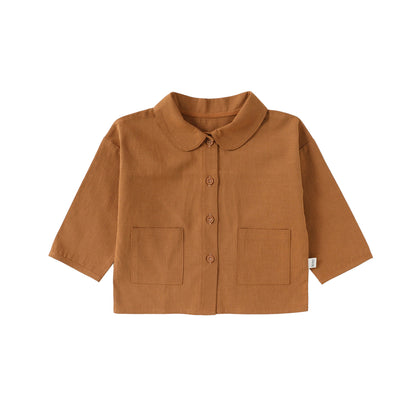 Arrival Spring Baby Kids Unisex Solid Color Shirt, MyKids-USA®, Shirts, MyKids-USA - Size/Age - 73 (6-9M) - Color - Brown -  -  - TR2603052353-B.