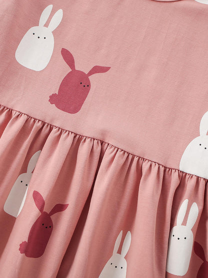 MyKids-USA® Autumn Arrival Baby Kids Girls Rabbits Pattern Long Sleeves Dress