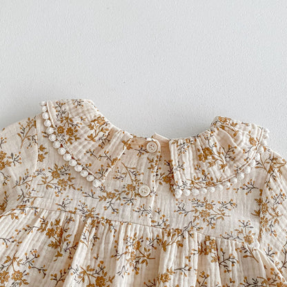 Autumn Arrival Baby Girls Long Sleeves Floral Pattern Vintage Onesies, MyKids-USA®, Baby & Toddler Dresses, MyKids-USA -  -  -  -  -  -  - 