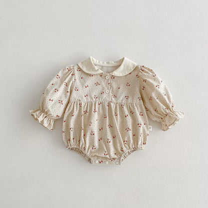 Autumn Arrival Baby Girls Polka Dots Long Sleeves Onesies, MyKids-USA®, Baby One-Pieces, MyKids-USA - Size/Age - 66 (3-6M) - Color - Beige -  -  - TR2506142013-A