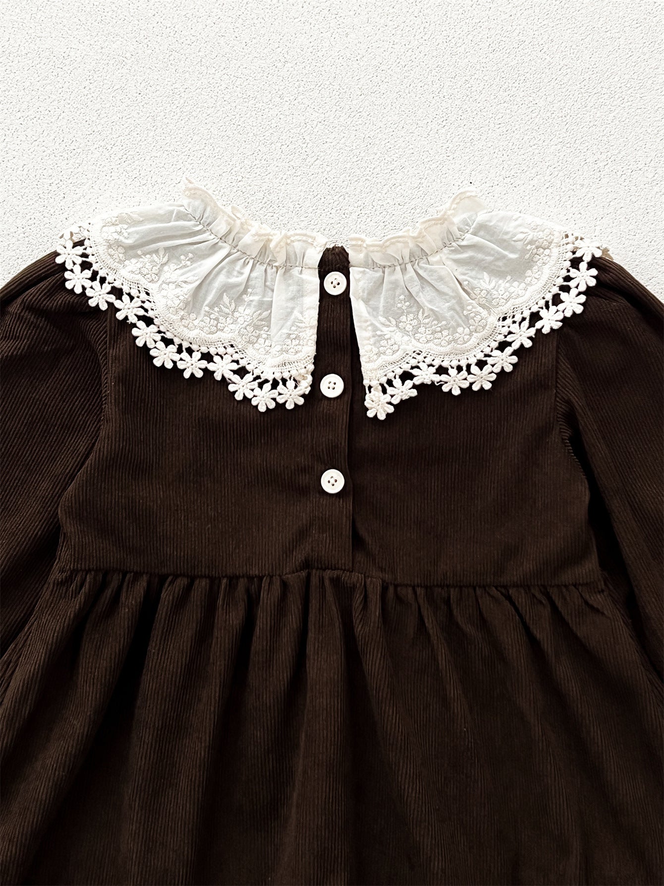 Spring and Autumn Corduroy Long-sleeved Dress with Lace Collar for Stylish Girls, MyKids-USA®, Baby & Toddler Dresses, MyKids-USA -  -  -  -  -  -  - 