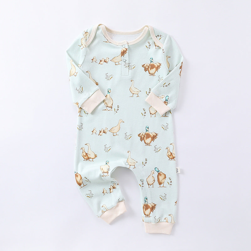 Autumn and Spring Arrival Baby Unisex Animals Pattern Long Sleeves Crew Neck Rompers, MyKids-USA®, Baby One-Pieces, MyKids-USA - Size/Age - 66 (3-6M) - Color - Green -  -  - TR2408131504-C