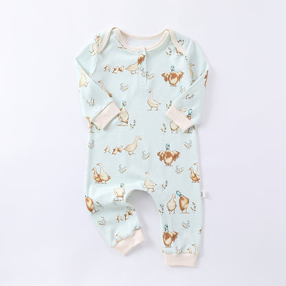Autumn and Spring Arrival Baby Unisex Animals Pattern Long Sleeves Crew Neck Rompers, MyKids-USA®, Baby One-Pieces, MyKids-USA - Size/Age - 66 (3-6M) - Color - Green -  -  - TR2408131504-C