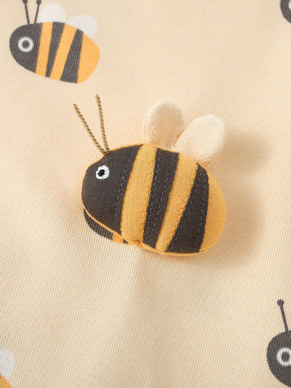 MyKids-USA® Winter Autumn Baby Kids Girls Bee Cartoon Pattern Long Sleeves Sweatshirt and Striped Pants Clothing Set