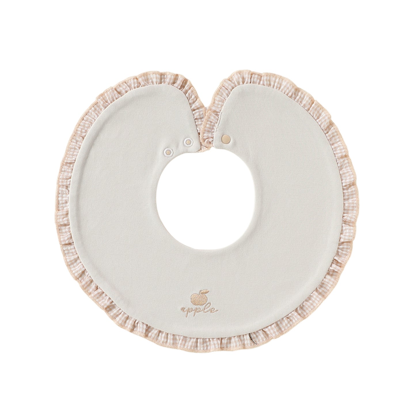 Adorable Fruits Embroidered Pattern Snap-on Round Shaped Bib