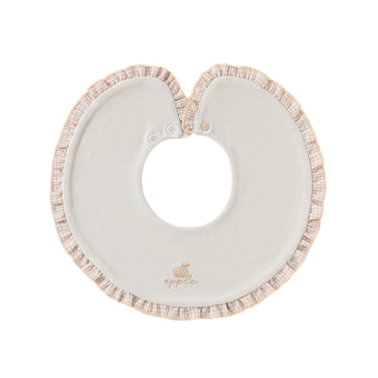 Adorable Fruits Embroidered Pattern Snap-on Round Shaped Bib