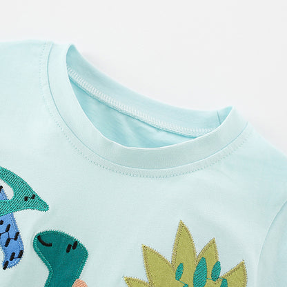 Summer Boys’ Cartoon Animals Dinosaurs Pattern T-shirt in European and American Style, MyKids-USA®, Baby & Toddler Tops, MyKids-USA -  -  -  -  -  -  - 