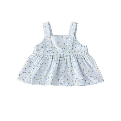 Summer Arrival Baby Kids Girls Sleeveless Floral Pattern Strap Overalls and Beige Onesies Clothing Set, MyKids-USA®, Baby & Toddler Outfits, MyKids-USA -  -  -  -  -  -  - 