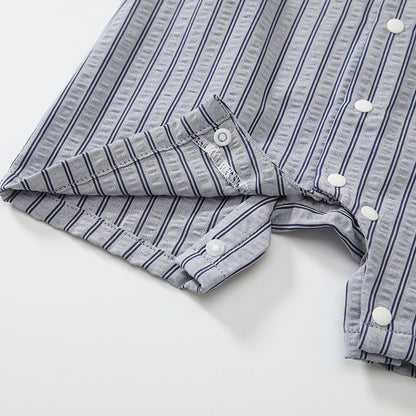 Summer Arrival Baby Boys Short Sleeves Cute Striped Overalls Pattern Rompers, MyKids-USA®, Baby One-Pieces, MyKids-USA -  -  -  -  -  -  - 