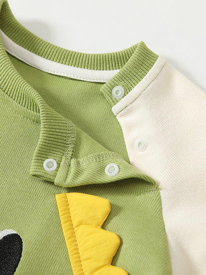 Spring Arrival Baby Cartoon Dragon Pattern Color Patchwork Romper, MyKids-USA®, Baby One-Pieces, MyKids-USA -  -  -  -  -  -  - 