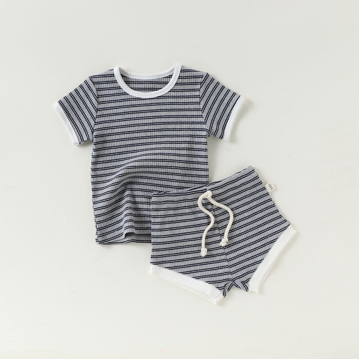 Summer Baby Kids Striped T-shirt and Bloomers Clothing Set, MyKids-USA®, Baby & Toddler Outfits, MyKids-USA - Size/Age - 73 (6-9M) - Color - Black -  -  - TR2603080032-A.