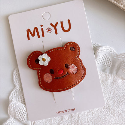 Cartoon Leather Bunny Hair Clips for Girls – Cute Style Side Hair Accessories, MyKids-USA®, Hair Pins, Claws & Clips, MyKids-USA - Size/Age - Average Size (0-12Y） - Color - Brown -  -  - TR2602071139-B.