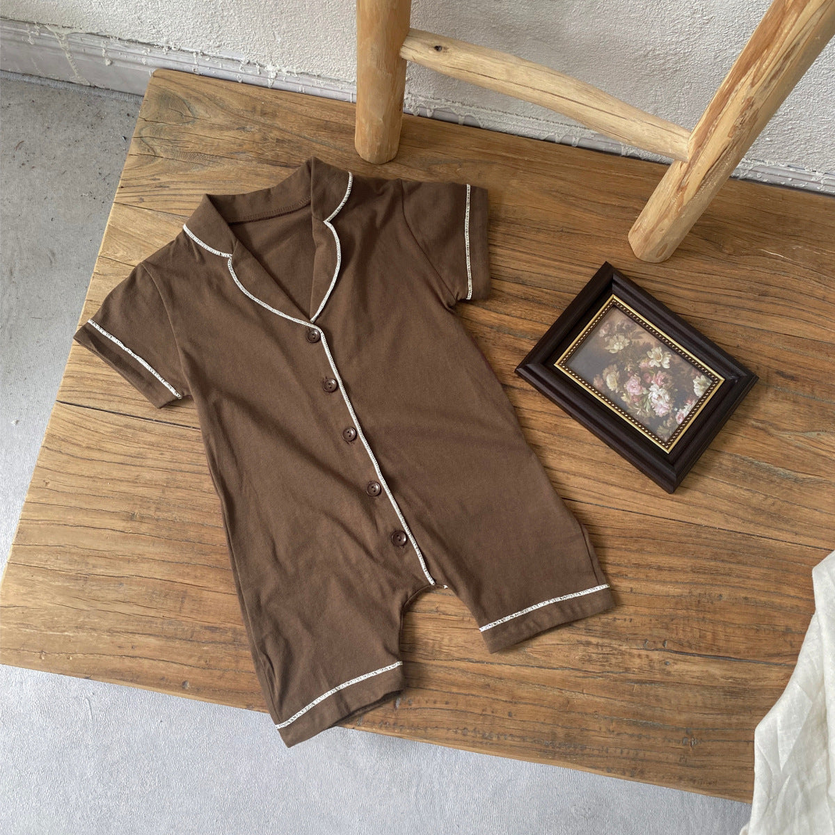 Summer Arrival Baby Short Sleeves Casual Sleeping Rompers Bodysuits