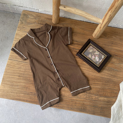 Summer Arrival Baby Short Sleeves Casual Sleeping Rompers Bodysuits