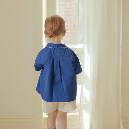 Summer Hot Selling Baby Kids Girls Short Sleeves Flowers Pattern Embroidered Shirt, MyKids-USA®, Shirts, MyKids-USA -  -  -  -  -  -  - 