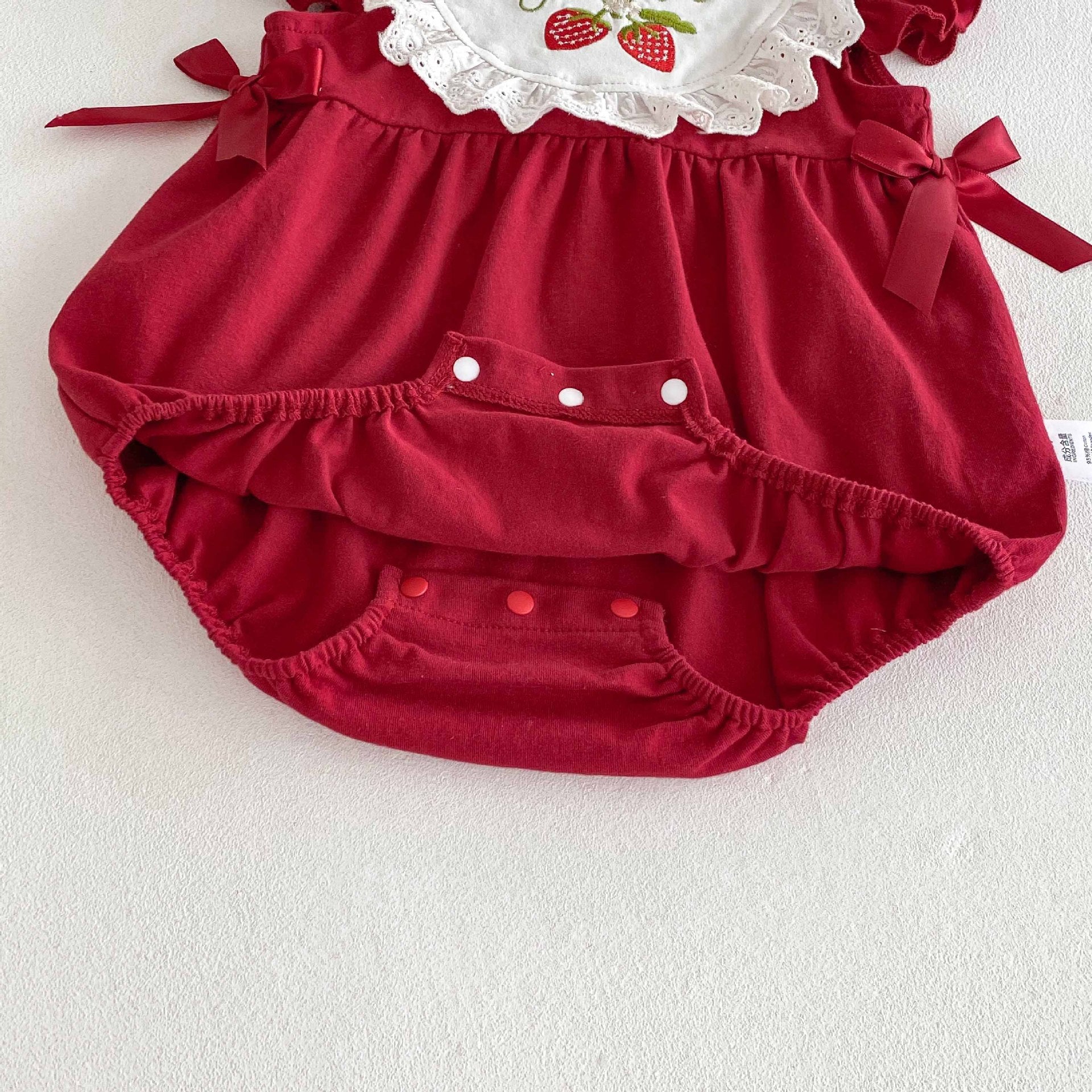 Summer Arrival Baby Girls Cute Fly Sleeves Strawberry Embroidered Pattern Onesies, MyKids-USA®, Baby One-Pieces, MyKids-USA -  -  -  -  -  -  - 