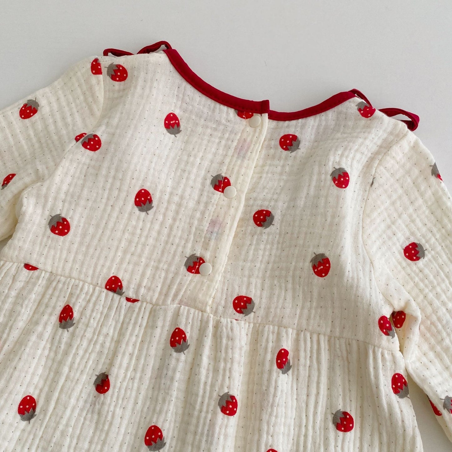 Autumn Arrival Baby Girls Long Sleeves Crew Neck Strawberry Pattern Rompers, MyKids-USA®, Baby One-Pieces, MyKids-USA -  -  -  -  -  -  - 