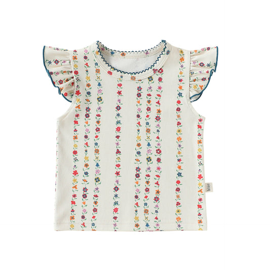 Summer Arrival Baby Girls Short Sleeves Floral Pattern T-shirt or Shorts, MyKids-USA®, Underwear, MyKids-USA - Size/Age - 73 (6-9M) - Color - Beige -  -  - TR2605142341-B.