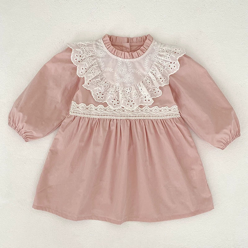 Autumn Baby Girls Flowers Pattern Color Patchwork Long-sleeved Onesies and Dress – Princess Sister Matching Set, MyKids-USA®, Baby & Toddler Outfits, MyKids-USA - Size/Age - 66 (3-6M) - Color - Pink -  -  - TR2508122301-B