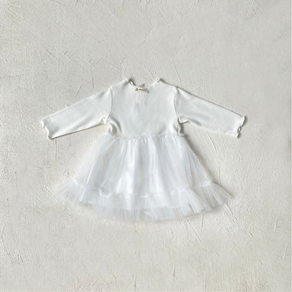 MyKids-USA® Autumn Tulle Patchwork Baby Kids Girls Princess Long Sleeves Dress