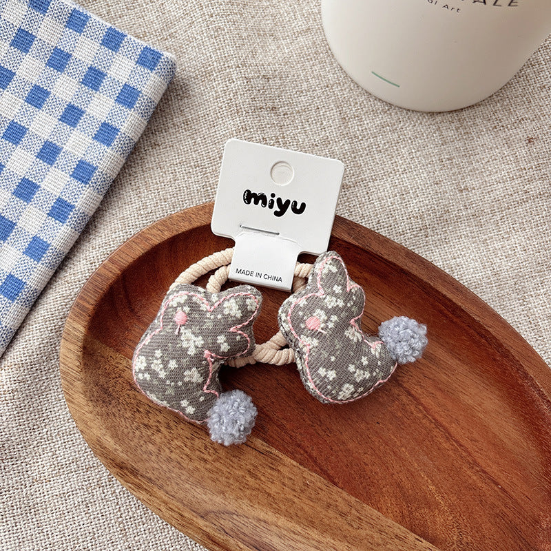 Collection of Floral Pattern Hair Clips or Hair Ties, MyKids-USA®, Hair Pins, Claws & Clips, MyKids-USA - Size/Age - Average Size (0-12Y） - Color - Grey -  -  - TR2605011644-B.
