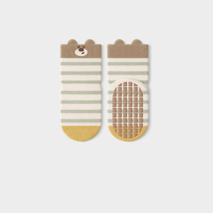 Autumn Baby Unisex Breathable Striped and Cartoon Pattern Cute Socks, MyKids-USA®, Baby & Toddler Socks & Tights, MyKids-USA - Size/Age - S (0-1Y) - Color - Green -  -  - TR2511140054-B