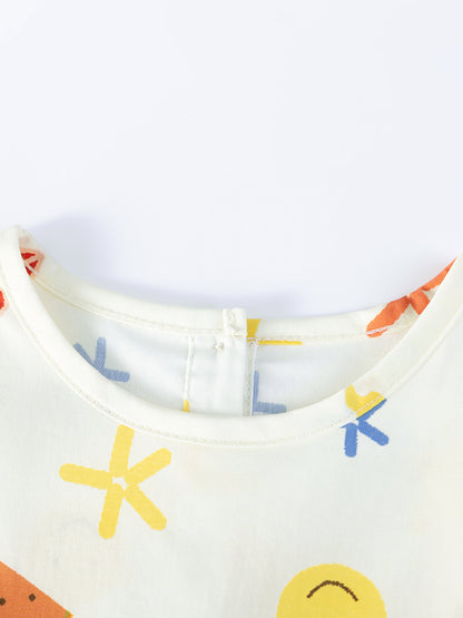 Summer Arrival Cartoon Pattern Short Sleeves Crew Neck Dress for Stylish Girls, MyKids-USA®, Baby & Children's Dresses, MyKids-USA -  -  -  -  -  -  - .