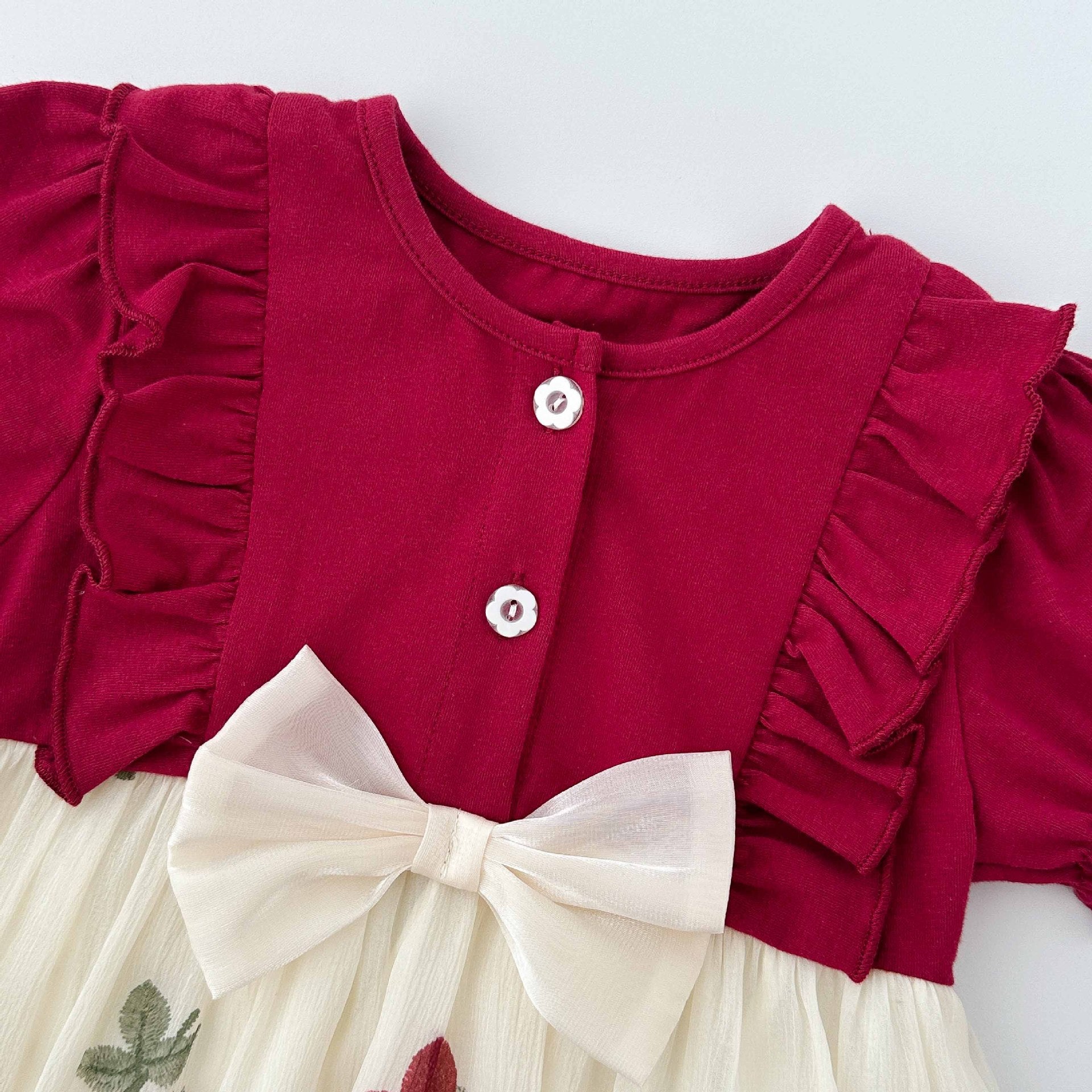 Summer Arrival Baby Girls Cute Short Sleeves Color Patchwork Cherry Pattern Dress Design Onesies, MyKids-USA®, Baby & Toddler Dresses, MyKids-USA -  -  -  -  -  -  - 