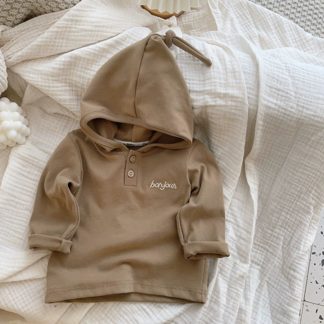 Autumn Arrival Baby Unisex Long Sleeves Casual Letters Pattern Hoodie, MyKids-USA®, Hoodies, MyKids-USA - Size/Age - 73 (6-9M) - Color - Khaki -  -  - TR2508162337-C