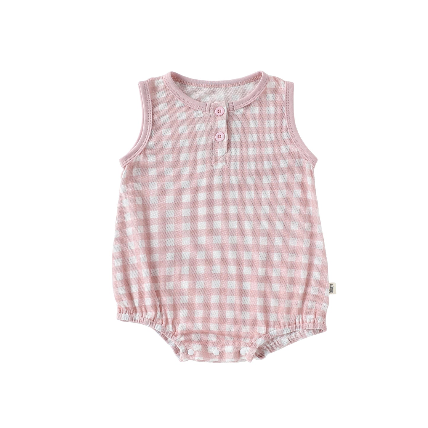 Summer Arrival Baby Boys and Girls Sleeveless Plaid Pattern Bodysuit, MyKids-USA®, Bodysuits, MyKids-USA - Size/Age - 66 (3-6M) - Color - Pink -  -  - TR2604262337-B.