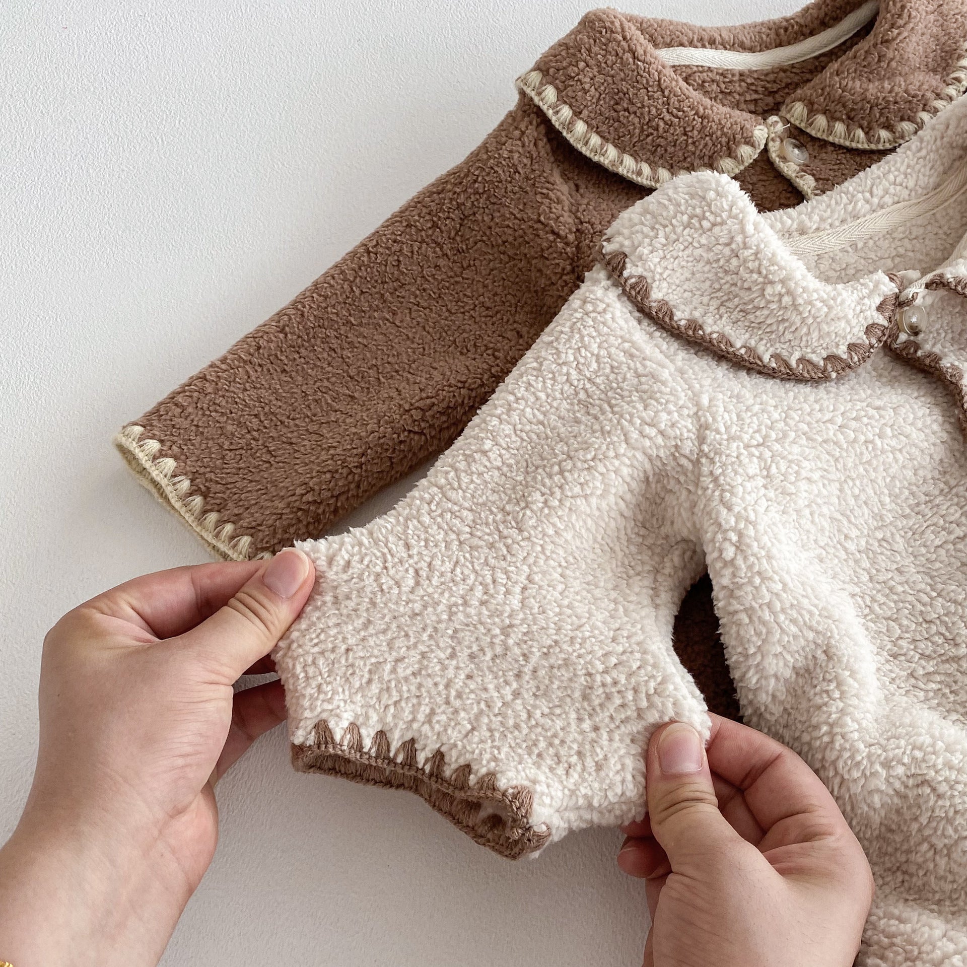 Winter and Autumn Arrival Baby Unisex Long Sleeves Color Patchwork Fluffy Rompers, MyKids-USA®, Baby One-Pieces, MyKids-USA -  -  -  -  -  -  - 