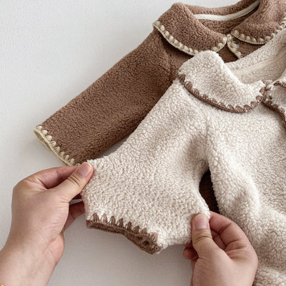 Winter and Autumn Arrival Baby Unisex Long Sleeves Color Patchwork Fluffy Rompers, MyKids-USA®, Baby One-Pieces, MyKids-USA -  -  -  -  -  -  - 