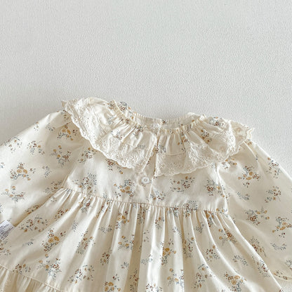 Spring Arrival Baby Girls Long Sleeves Floral Pattern Lace Trim Bodysuit, MyKids-USA®, Bodysuits, MyKids-USA -  -  -  -  -  -  - .