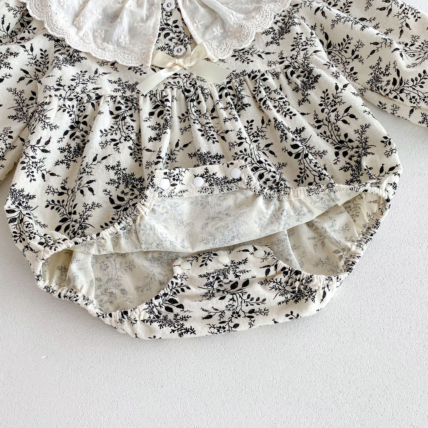 Arrival Baby Girls Long Sleeves Embroidery Collar Floral Print Onesies, MyKids-USA®, Baby One-Pieces, MyKids-USA -  -  -  -  -  -  - 