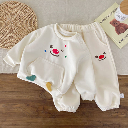 Autumn and Spring Baby Kids Long Sleeves Cute Cartoon Pattern Pullover and Pants Clothing Set, MyKids-USA®, Baby & Toddler Outfits, MyKids-USA - Size/Age - 73 (6-9M) - Color - Beige -  -  - TR2512082119-A.