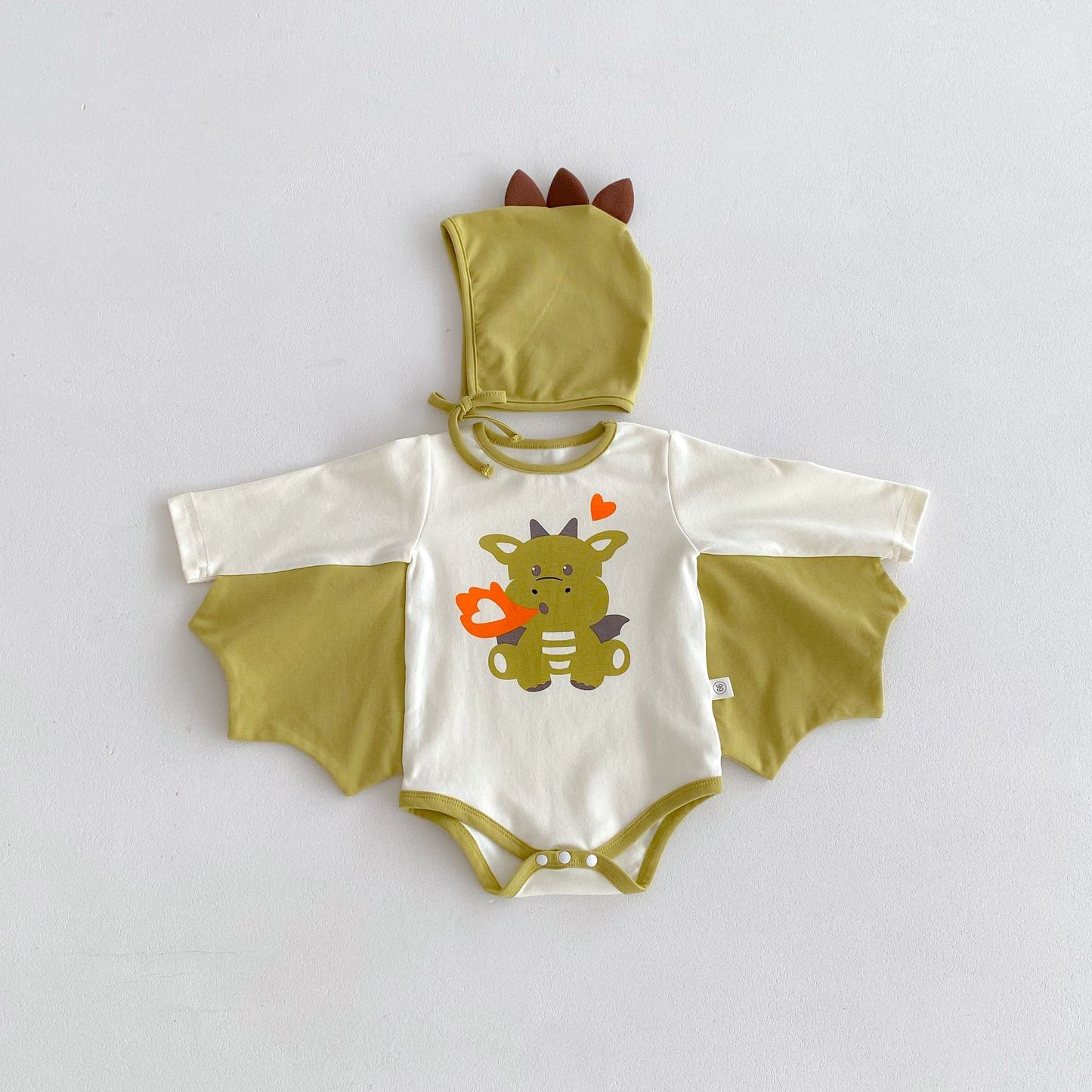 Autumn and Spring Arrival Baby Unisex Long Sleeves Cartoon Bodysuit with Hat