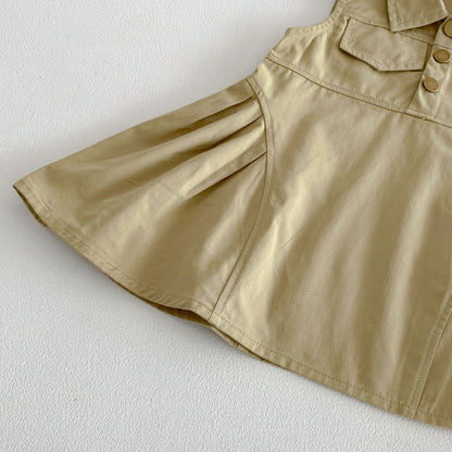 Summer Arrival Solid Color Sleeveless Turn-down Collar Dress for Stylish Girls, MyKids-USA®, Baby & Toddler Dresses, MyKids-USA -  -  -  -  -  -  - .