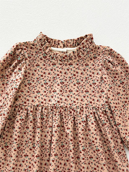 Spring and Autumn Corduroy Long-sleeved Dress with Ruffle Neck for Stylish Girls, MyKids-USA®, Baby & Toddler Dresses, MyKids-USA -  -  -  -  -  -  - 