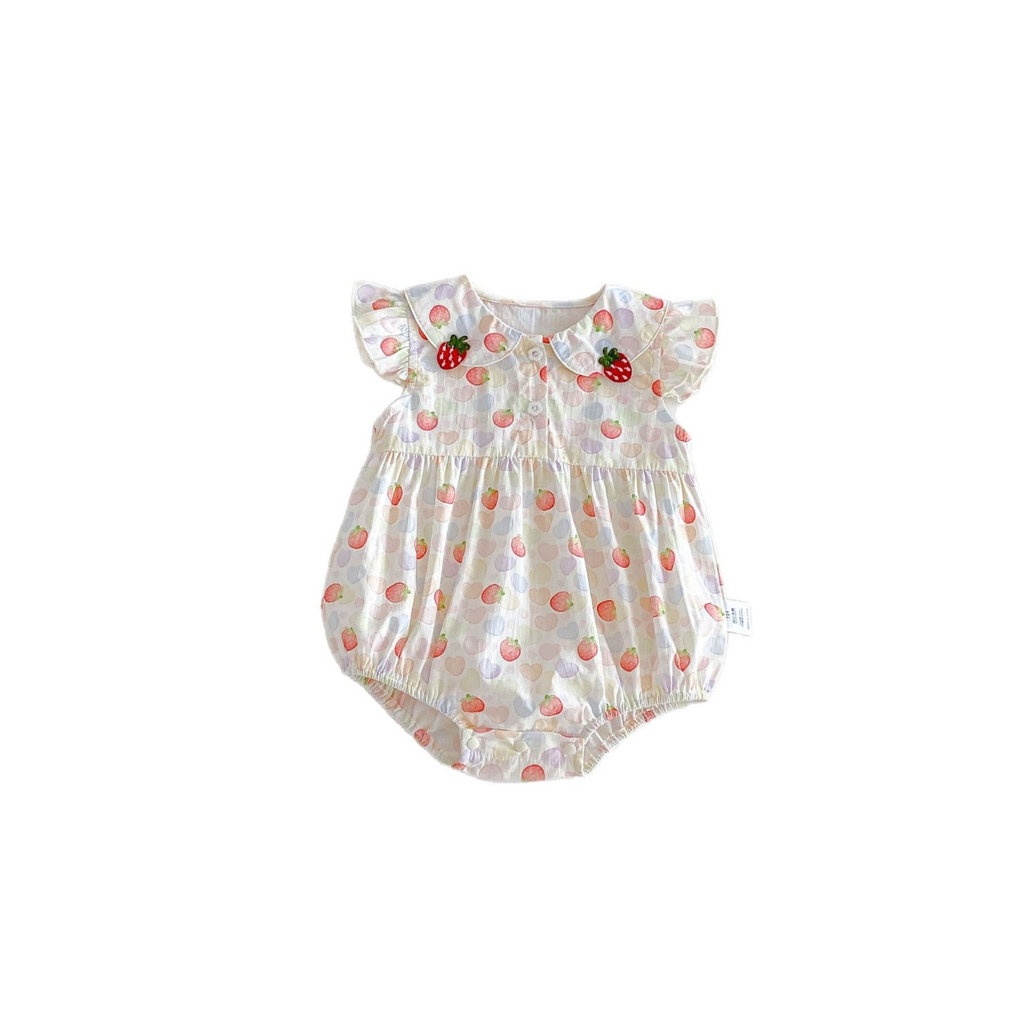 Design Summer Baby Kids Girls Fly Sleeves Fruits Pattern Bodysuit