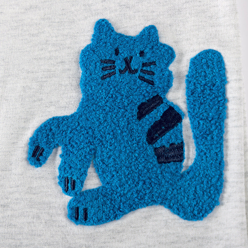 Autumn Arrival Cartoon Cats Pattern Long Sleeves Striped Crew Neck Dress for Stylish Girls, MyKids-USA®, Baby & Toddler Dresses, MyKids-USA -  -  -  -  -  -  - 