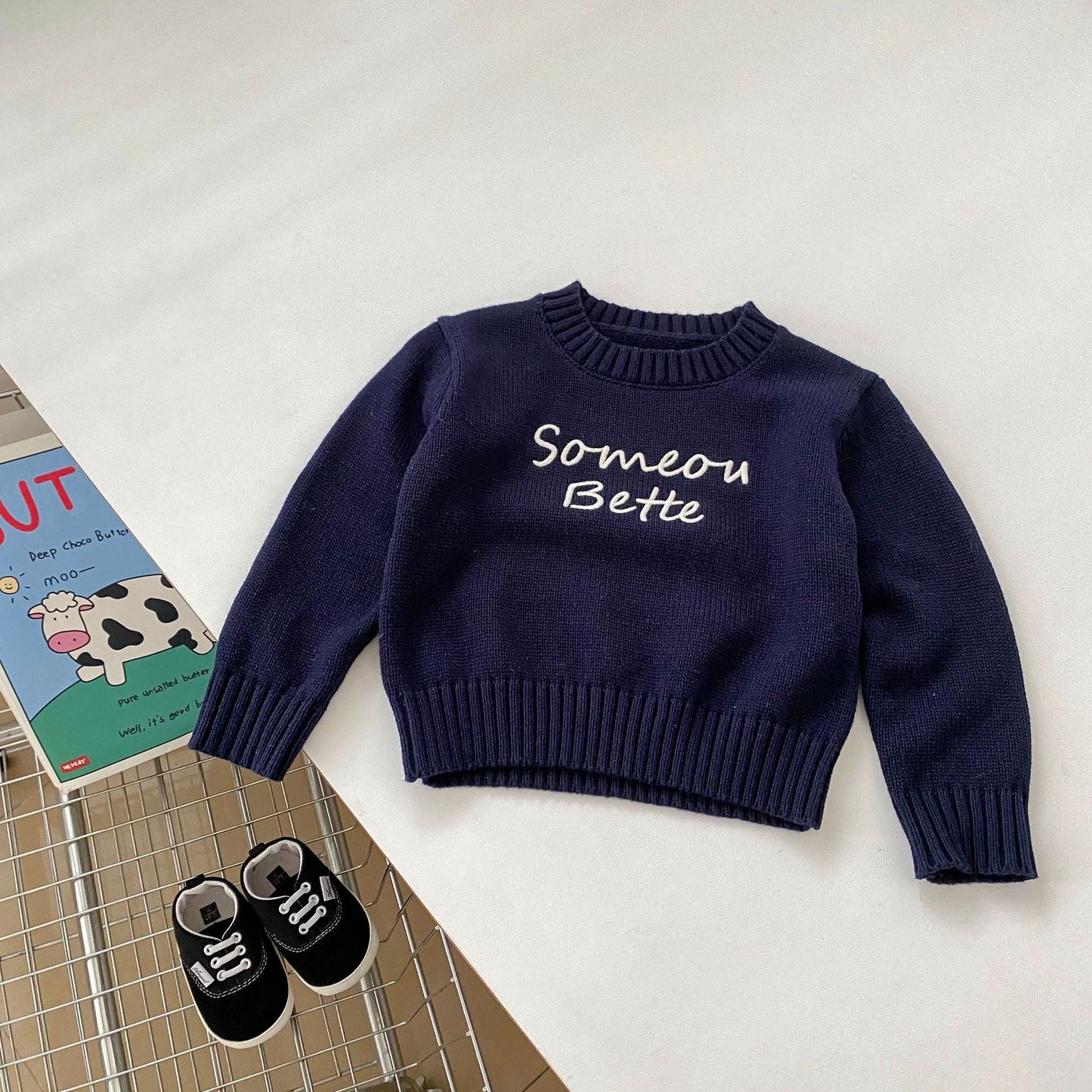 Autumn Baby Kids Boys Letters Embroidery Pattern Knitted Crew Neck Pullover and Denim Pants Clothing Set, MyKids-USA®, Baby & Toddler Outfits, MyKids-USA -  -  -  -  -  -  - 