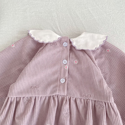 MyKids-USA® Autumn Embroidery Pattern Baby Kids Girls Princess Long Sleeves Bodysuit