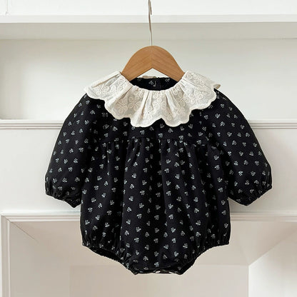 Autumn Baby Girls French Style Vintage Flowers Pattern Long-sleeved Onesies and Dress – Princess Sister Matching Set, MyKids-USA®, Baby & Toddler Dresses, MyKids-USA - Size/Age - 66 (3-6M) - Color - Beige -  -  - TR2506202052-A