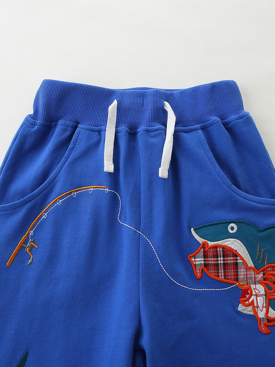 Arrival Summer Baby Kids Boys Short Sleeves Animals Pattern T-shirt and Shorts Clothing Set