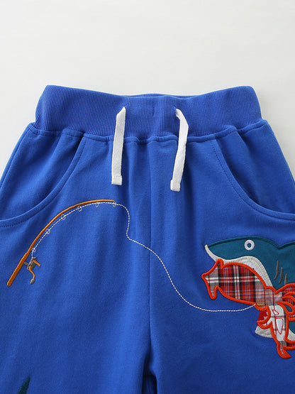 Arrival Summer Baby Kids Boys Short Sleeves Animals Pattern T-shirt and Shorts Clothing Set