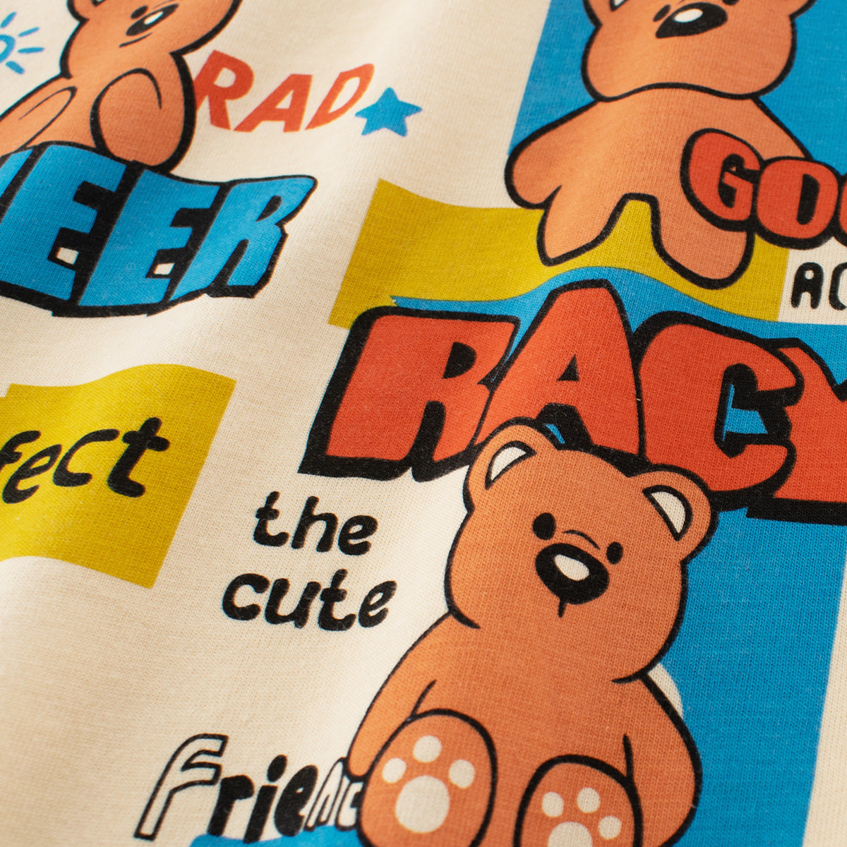 Summer Girls’ Teddy Bear and Letters Print T-shirt in European and American Style, MyKids-USA®, Baby & Toddler Tops, MyKids-USA -  -  -  -  -  -  - 