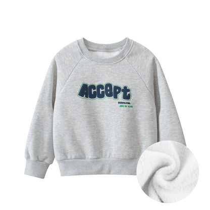 Autumn Baby Kids Boys Letters Pattern Color Patchwork Long Sleeves Crew Neck Top Pullover, MyKids-USA®, Baby & Toddler Outerwear, MyKids-USA - Size/Age - 90 (12-24M) - Color - Grey -  -  - TR2410032259-A