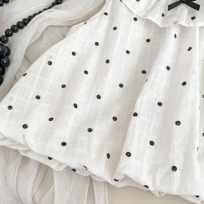Arrival Summer Baby Kids Girls Sleeveless Dots Pattern Vest and Plain Shorts Clothing Set